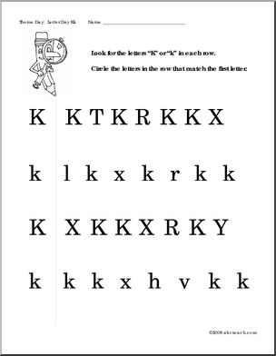 Letter Worksheets: Letter K