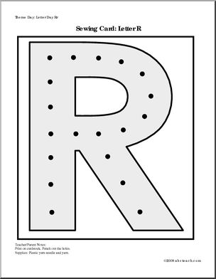Sewing Card: Letter R