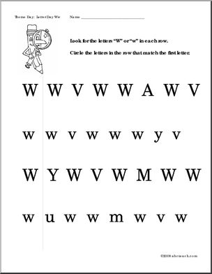 Letter Worksheets: Letter W
