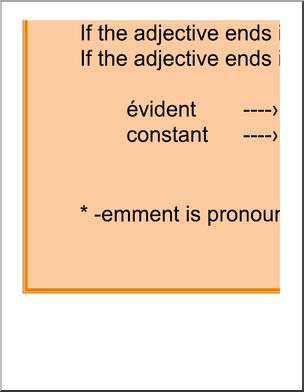 French: Poster: Adverb Formation Rules