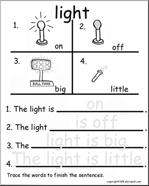 Beginning Writing Practice, Set 9a – trace (light)