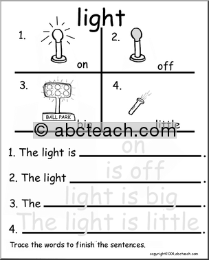 Beginning Writing Practice, Set 9a – trace (light)