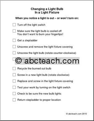 Special Needs: Replacing Lightbulb in a Light Fixture, (secondary/adult)