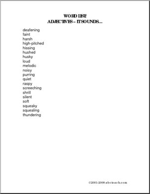 List: Adjectives – it sounds…