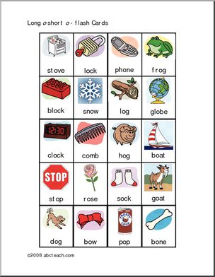 Bingo: Long and Short O Vowel Sounds – checklist  (color)