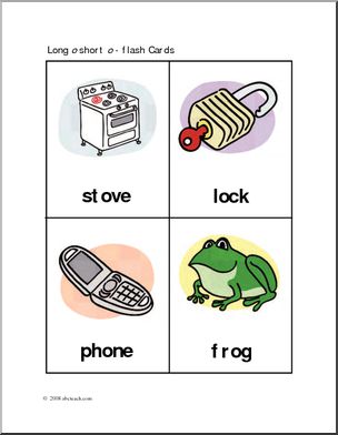 Flashcards: Long and Short O Vowel Sounds  (color)