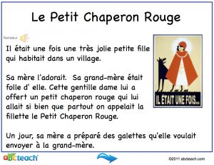 Interactive: Notebook: French: Le Petit Chaperon Rouge–avec audio