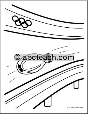 Coloring Page: Olympics – Luge (cute)