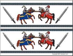 Bulletin Board Trim: Medieval Knights (color)