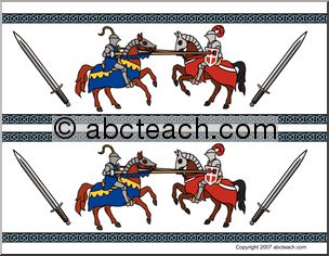 Bulletin Board Trim: Medieval Knights (color)