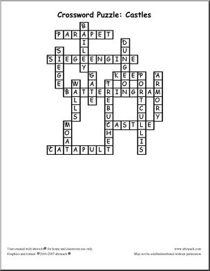 Crossword: Castles (upper elem)