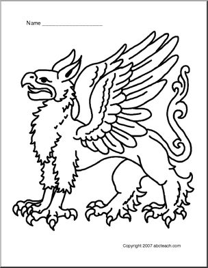 Coloring Page: Medieval Griffin