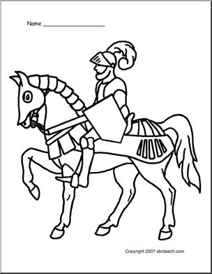 Coloring Page: Mounted Knight