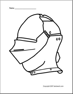 Coloring Page: Medieval Knight’s Helmet