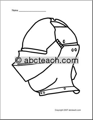 Coloring Page: Medieval Knight’s Helmet
