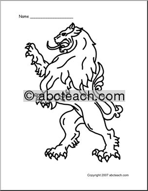 Coloring Page: Medieval Lion