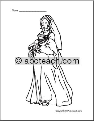 Coloring Page: Medieval Queen