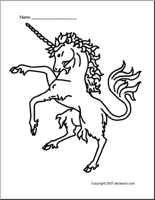 Coloring Page: Medieval Unicorn