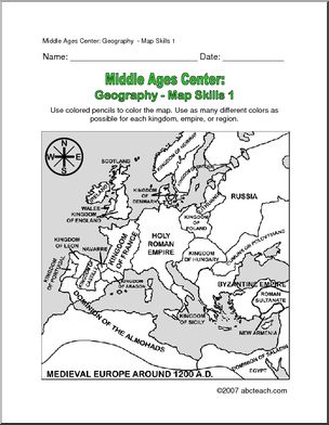 Map Skills: Medieval Europe (elem)