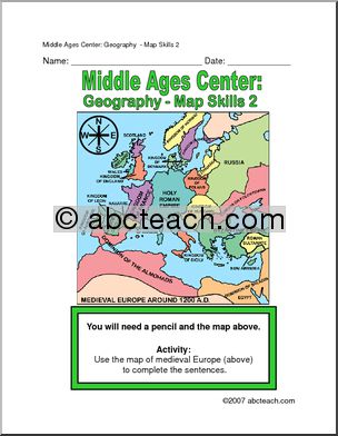 Map Skills: Medieval Europe (upper elem)