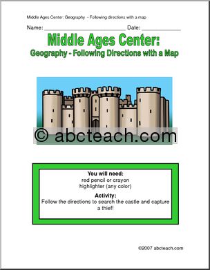 Map Skills: Medieval European Castle (upper elem)