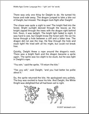 Fiction Plus: The Tale of Dwight, the White Knight (elem/upper elem)