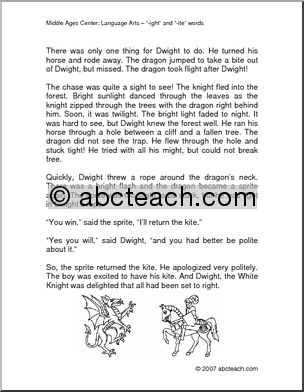 Fiction Plus: The Tale of Dwight, the White Knight (elem/upper elem)