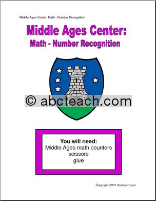 Medieval Number Recognition (preschool) Worksheet