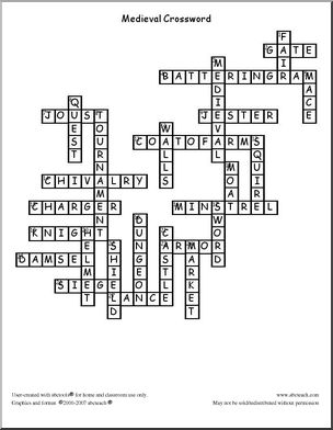 Medieval Times Crossword Puzzle - Homeschooling - About.com