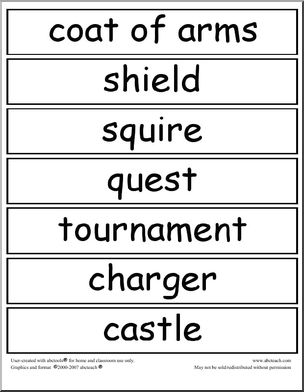 Word Wall: Medieval (upper elem) – Abcteach