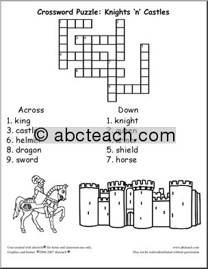 Crossword: Knights ‘n’ Castles (primary)