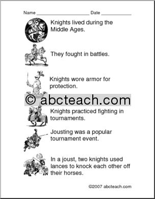 Comprehension: Knights (primary)