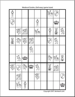 Sudoku: Medieval theme – 9×9 – easy