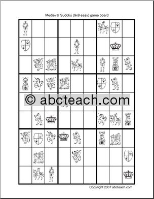 Sudoku: Medieval theme – 9×9 – easy