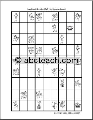 Sudoku: Medieval theme – 9×9 – hard