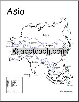Map: Asia (labeled countries)