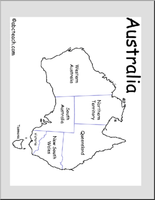 Map: Australia (labeled territories)