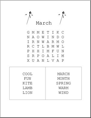 Word Search: March  (easy)