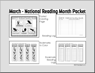 March- National Reading Month Packet – B&W (primary/elem)