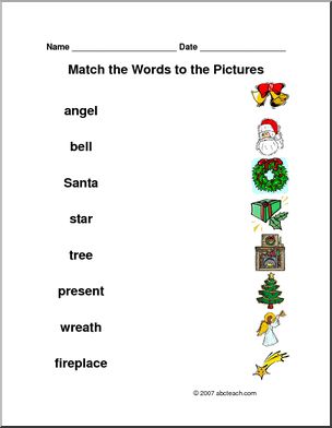 Worksheet: Matching – Christmas (primary/elem)