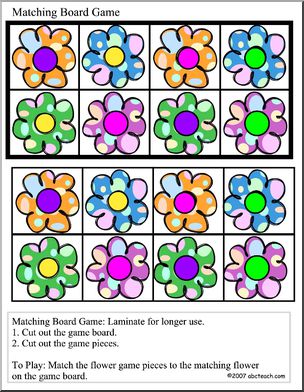 Matching: Flower Board Game (pre k- primary)
