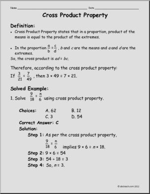 Math: Rules & Practice – Cross Product Property (elem)