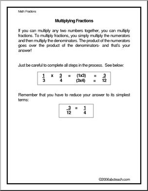 Fraction Multiplication (elem/upper elem) Rules
