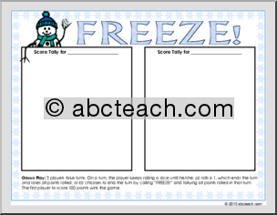 Freeze! – Dice Mat Math Game
