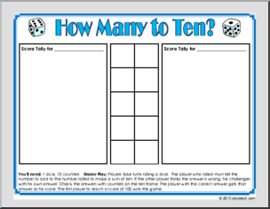 How Many to Ten? – Dice Mat Math Game