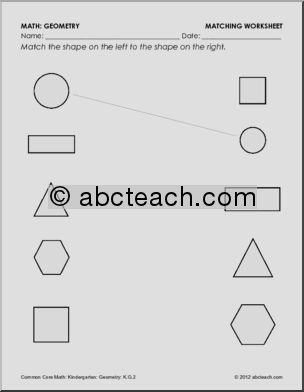 Geometry Flat Shapes – Picture to Picture Matching Math