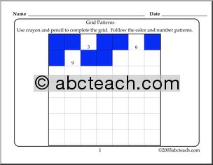 Grid Patterns 1 Worksheet