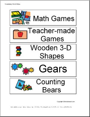 Classroom Manipulatives (pictures) Word Wall