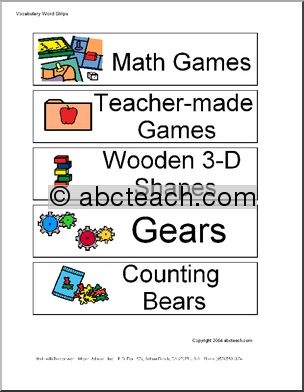 Classroom Manipulatives (pictures) Word Wall