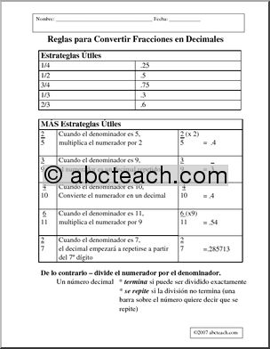 Spanish: MatemÂ·ticas: De fracciones a decimales – ExplicaciÃ›n y prÂ·ctica (elementaria/secundaria)